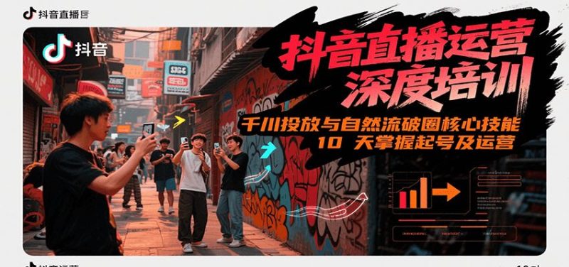 抖音直播运营深度培训，千川投放与自然流核心技能，10天掌握起号及运营(6-7月新课)-云创智库