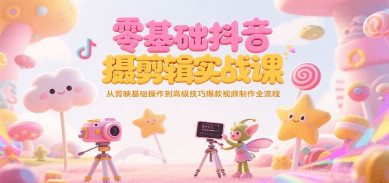 零基础抖音短视频拍摄剪辑实战课，从剪映基础操作到高级技巧爆款视频制作全流程-云创智库