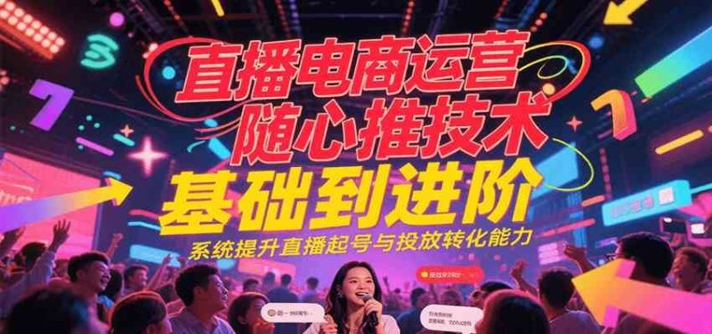 直播电商运营随心推投放技术基础到进阶，系统提升直播起号与投放转化能力-云创智库