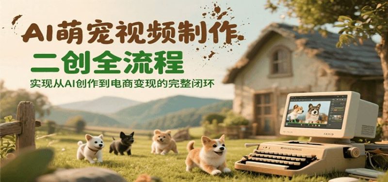 AI萌宠视频制作二创全流程，实现从AI创作到电商变现的完整闭环-云创智库