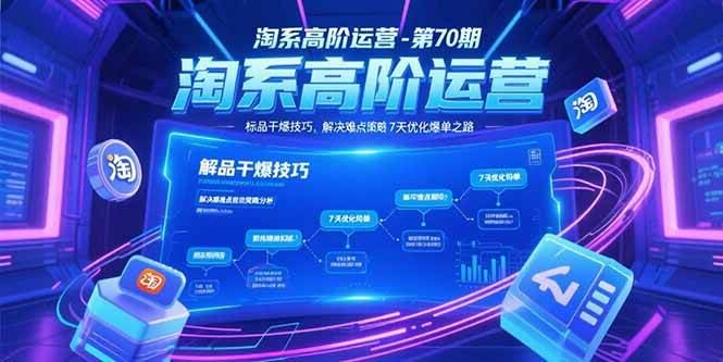 （15307期）淘系高阶运营-第70期，标品干爆技巧，解决难点策略，大佬操盘方法-云创智库