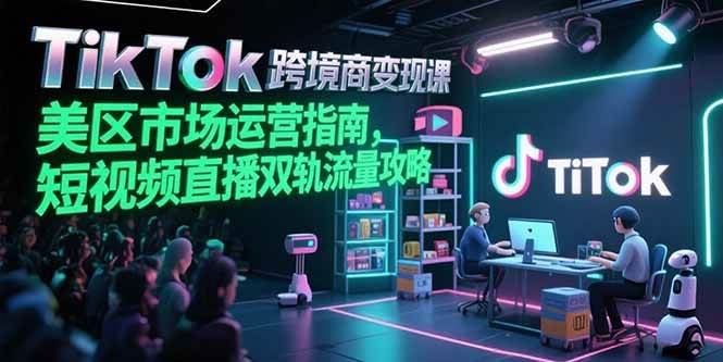（15344期）TikTok跨境电商变现课，美区市场运营指南，短视频直播双轨流量攻略-云创智库
