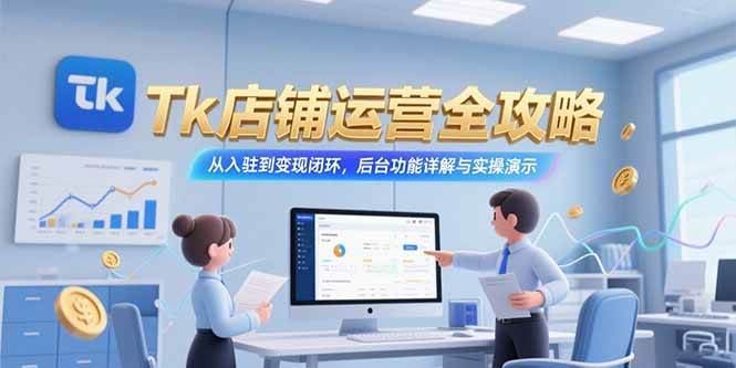 （15345期）Tk店铺运营全攻略，从入驻到变现闭环，后台功能详解与实操演示-云创智库