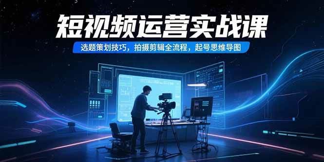 （15375期）短视频运营实战课，选题策划技巧，拍摄剪辑全流程，起号思维导图-云创智库