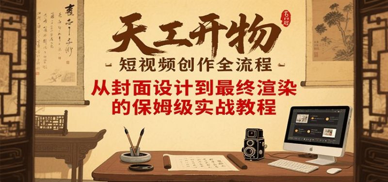 天工开物短视频创作全流程，从封面设计到最终渲染的保姆级实战教程-云创智库