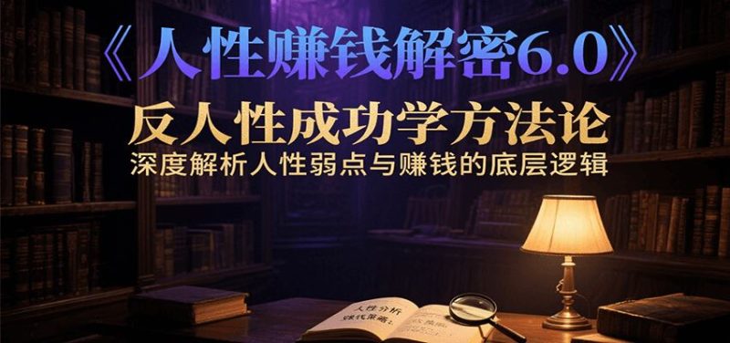 人性赚钱解密6.0，反人性成功学方法论，深度解析人性弱点与赚钱的底层逻辑-云创智库