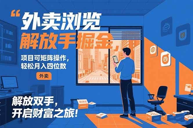 （15440期）外卖浏览掘金项目 可矩阵操作 轻松日入500+-云创智库