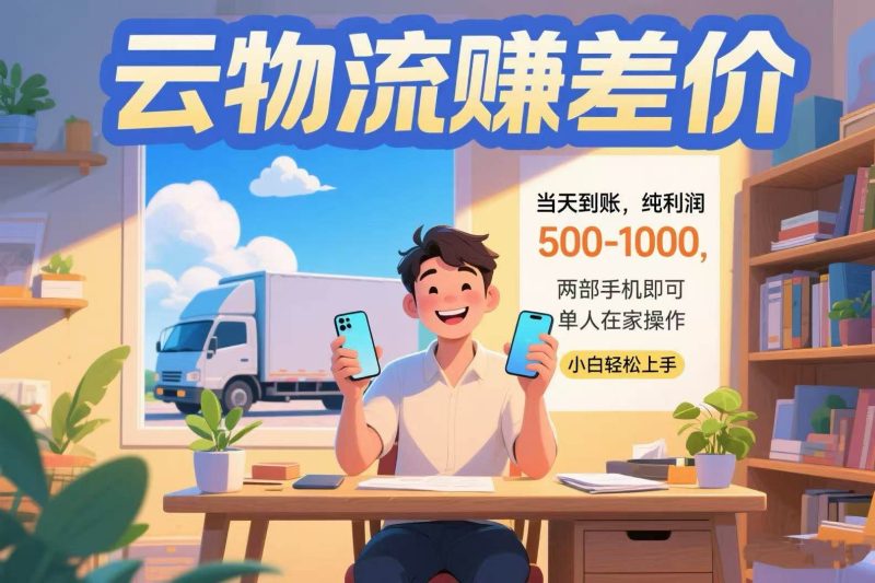 （15492期）云物流赚差价 当天到账纯利润500-1000 两部手机即可 可单人在家操作 小…-云创智库