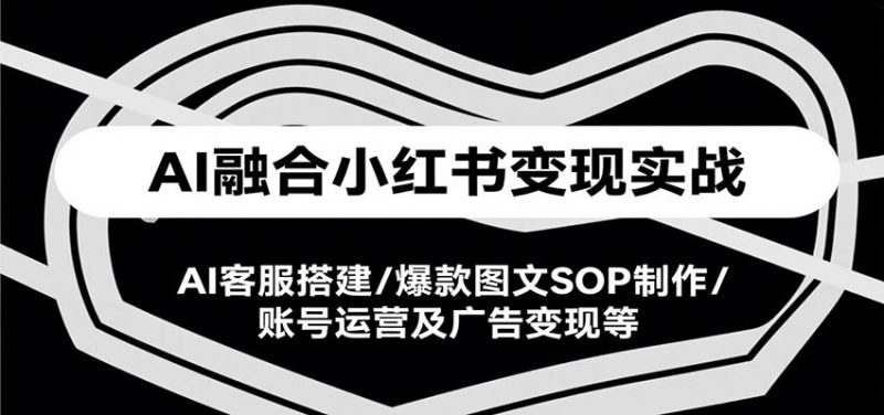 AI融合小红书变现实战课，AI客服搭建/爆款图文SOP制作/账号运营及广告变现等-云创智库