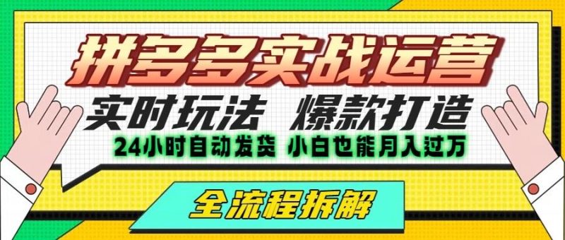 拼多多最新实战运营高投产：长久稳定项目，单店利润一天三位数-云创智库