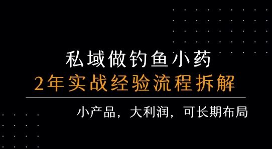 私域做钓鱼小药 每单利润3张+ 详细流程拆解-云创智库