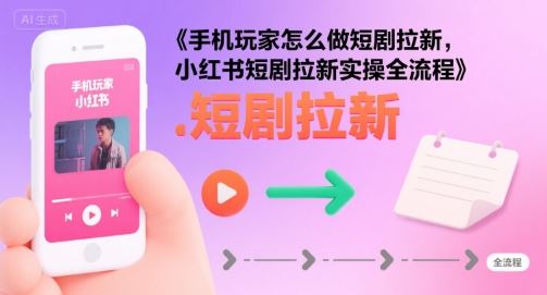 手机玩家怎么做短剧拉新，小红书短剧拉新实操全流程-云创智库