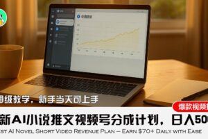 （15605期）头条最新玩法，AI一键生成100%过原创，操作简单，3分钟一条，月入3W＋-云创智库