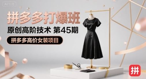拼多多打爆班原创高阶技术第45期，拼多多高价女装项目-云创智库