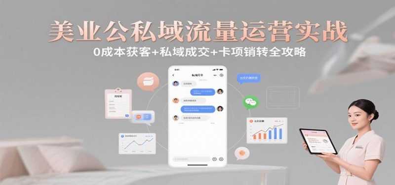 美业公私域流量运营实战：0成本获客+私域成交+卡项销转全攻略-云创智库