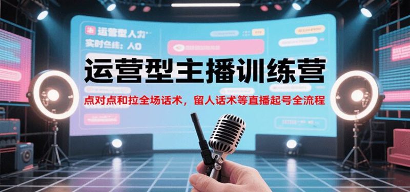 运营型主播训练营，点对点和拉全场话术，留人话术等直播起号全流程（更新8月）-云创智库