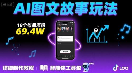 抖音爆火的ai图文故事玩法，18个作品涨粉69.4W，详细制作教程+智能体-云创智库