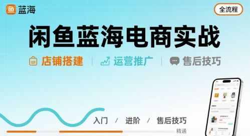 闲鱼蓝海电商实战，店铺搭建运营售后全流程-云创智库