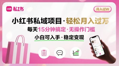 小红书私域项目 月入过W非常轻松 每天15分钟即可搞定，无任何操作门槛，小白可入手-云创智库