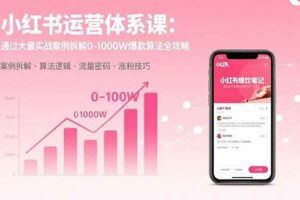 （15795期）小红书运营精华课：平台认知/广告投放/账户设置,快速掌握精准获客与变现-云创智库