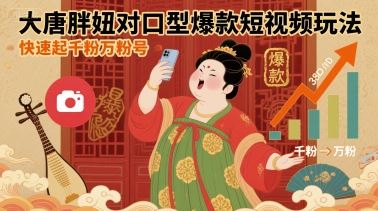 大唐胖妞对口型爆款短视频玩法，快速起千粉万粉号-云创智库