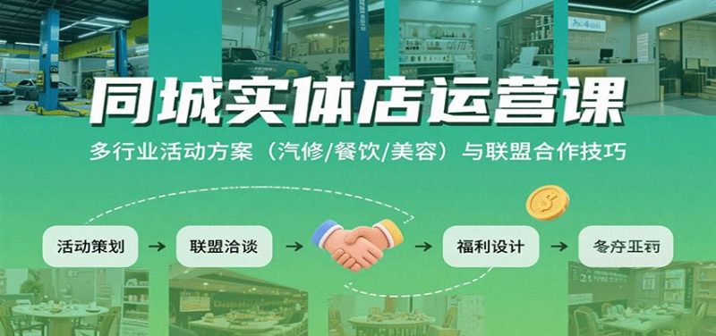 同城实体店运营课：多行业活动方案（汽修/餐饮/美容）与联盟合作技巧-云创智库