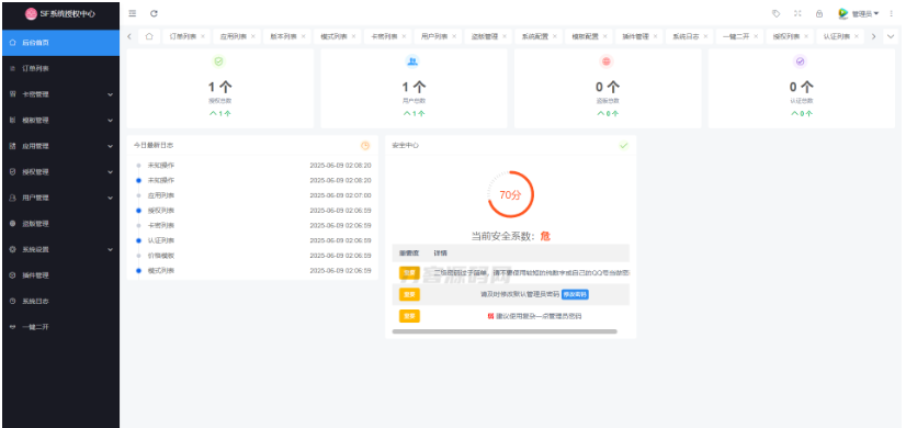 最新SF授权系统源码 全开源无加密v5.2版本-云创智库