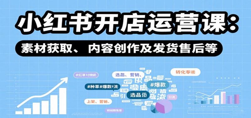 小红书开店运营课：选品、上架、营销、素材获取、内容创作及发货售后等-云创智库