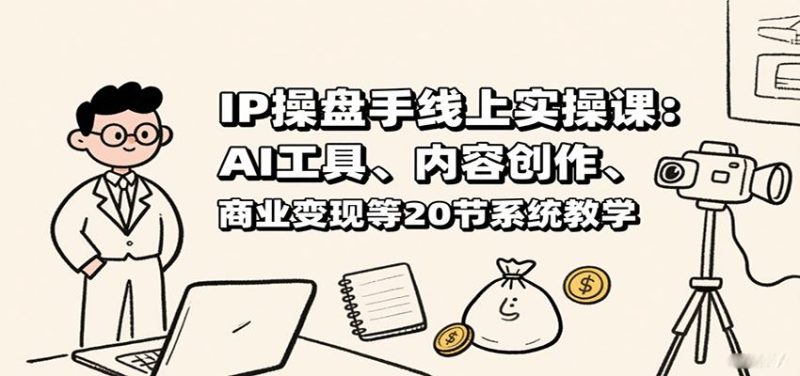 IP操盘手线上实操课：AI工具、内容创作、商业变现等20节系统教学-云创智库
