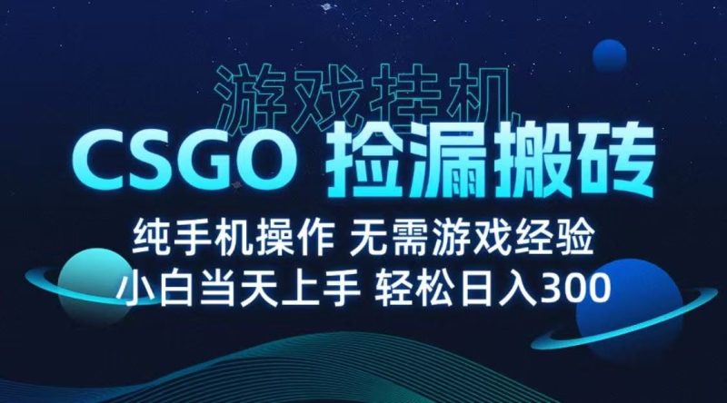 9月最新游戏搬砖，CSGO纯挂机，不需要玩游戏，实现真挂机，月入1W+-云创智库