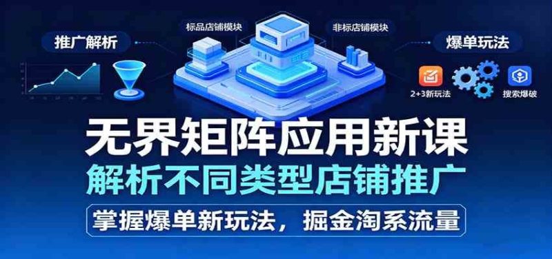 无界矩阵应用新课，解析不同类型店铺推广，掌握爆单新玩法，掘金淘系流量-云创智库