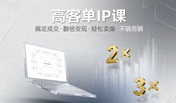 高客单IP课，搞定成交，搞定高客单IP，翻倍变现，轻松卖爆，不销而销-云创智库
