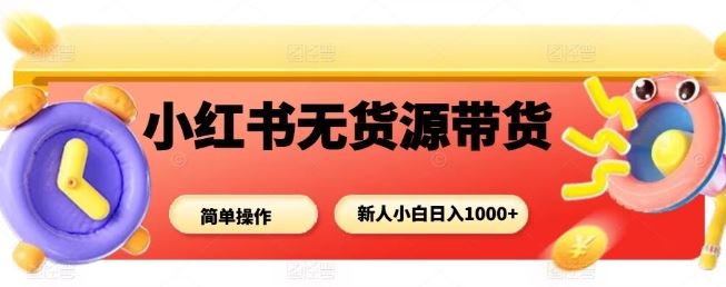 小红书无货源带货项目，简单无脑，新人小白日入多张-云创智库