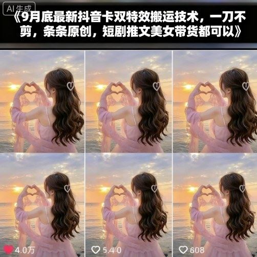 9月底最新抖音卡双特效搬运技术，一刀不剪，条条原创，短剧推文美女带货都可以-云创智库