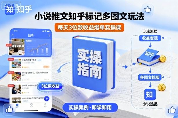 小说推文知乎标记多图文玩法，每天3位数收益爆单实操课-云创智库