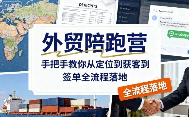 外贸陪跑营，手把手教你从定位到获客到签单全流程落地-云创智库
