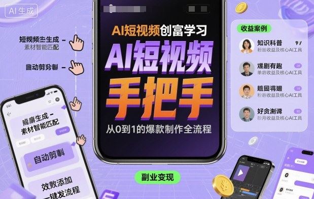 AI短视频创富学习，手把手教会你制作AI短视频-云创智库