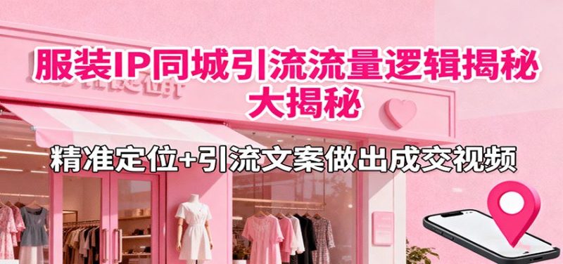 服装IP同城引流流量逻辑大揭秘，精准定位+引流文案做出成交视频-云创智库