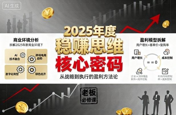 2025年度稳賺思维老板创业营，拆解2025年新商业环境下，企业实现持续盈利的核心密码-云创智库