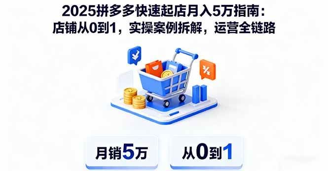 （16199期）2025拼多多快速起店月入5万指南：店铺从0到1，实操案例拆解，运营全链路-云创智库