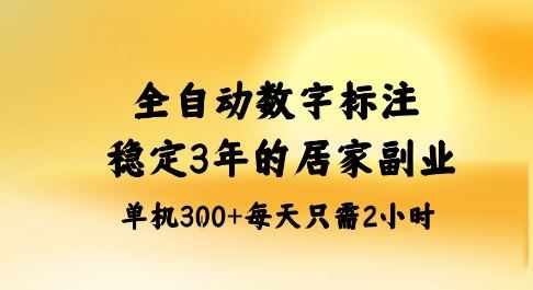 全自动数字标注，稳定3年的蓝海项目，居家也能矩阵开干的副业，单机日入3张+【揭秘】-云创智库