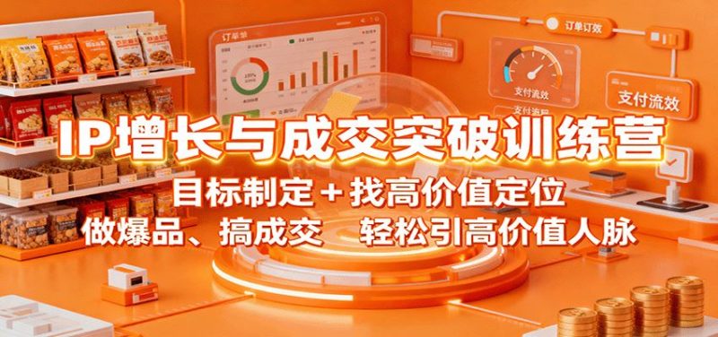 IP增长与成交突破训练营：目标制定+找高价值定位，做爆品、搞成交，轻松引高价值人脉-云创智库