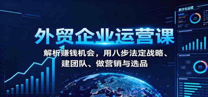 外贸企业运营课：解析赚钱机会，用八步法定战略、建团队、做营销与选品-云创智库