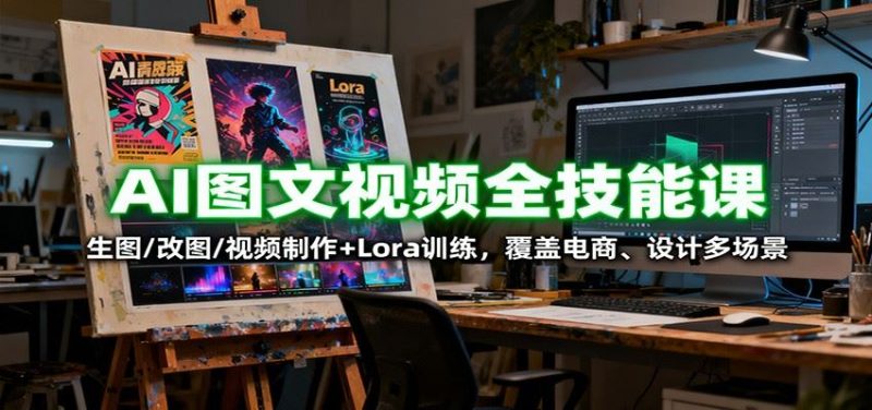 AI图文视频全技能课：生图/改图/视频制作+Lora训练，覆盖电商 、设计多场景-云创智库