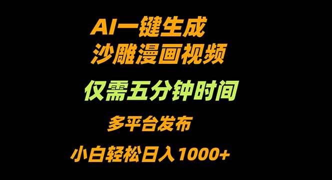 （16320期）AI一键生成沙雕动漫视频，只需5分钟，小白轻松日入1000+-云创智库