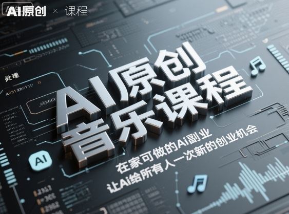 AI原创音乐课程，在家可做的Ai副业，让Ai给所有人一次新的创业机会-云创智库