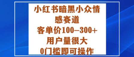 小红书暗黑小众情感赛道，客单价100-300+用户量很大，0门槛即可操作-云创智库