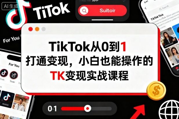 TikTok从0到1打通变现，小白也能操作的TK变现实战课程-云创智库