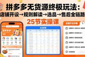 （16350期）2025淘宝无货源变现：市场选择+店铺装修+产品策划+付费打爆等 小白月收1w+-云创智库