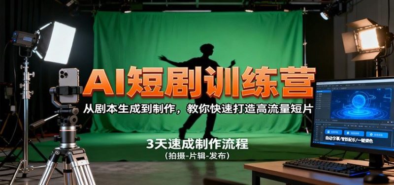 AI短剧训练营，从剧本生成到制作，教你快速打造高流量短片-云创智库
